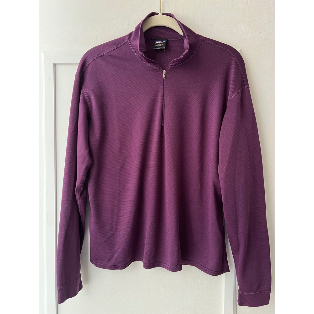 Patagonia Capilene Womens Large Purple 1/4 Zip Pullover Base Layer Made in USA